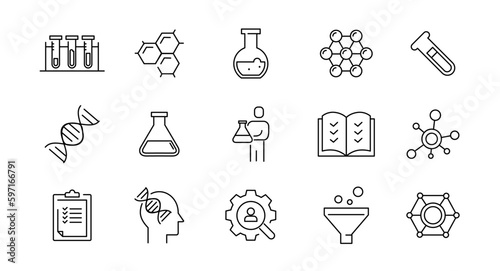 Science line icons