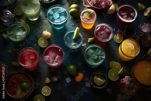 Mexican colorful softdrinks cinematic Style