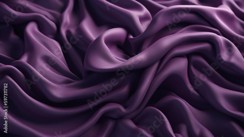 Velvety Purple Fabric Ripples Generative AI