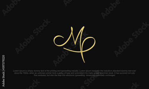 A black and gold logo for a company called MP logo