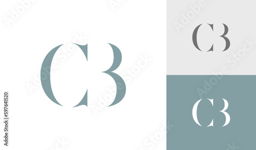 Letter cb initial monogram logo design