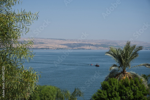 Blick auf den See Genezareth in Israel