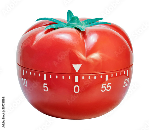 Isolated red kitchen tomato timer