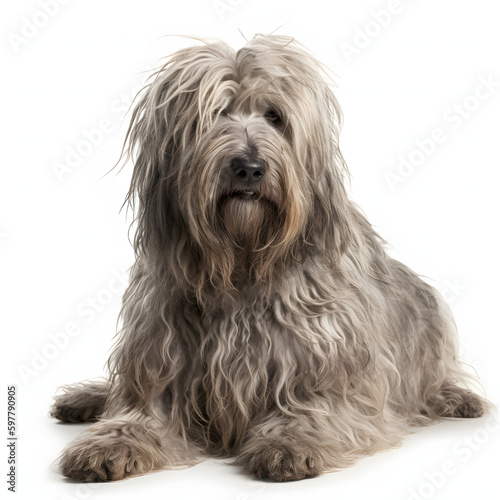 Bergamasco breed dog isolated on white background