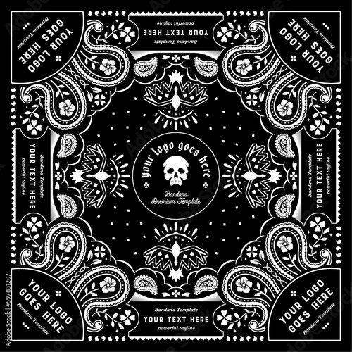 Bandana Paisley Ornament Design template