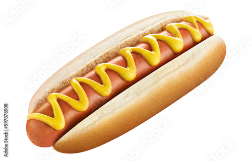 Delicious hot dog cut out