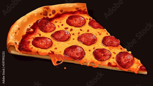 A pizza with pepperoni on it, AI Generative