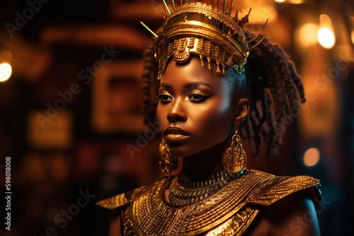 black goddess queen african american. Generative AI