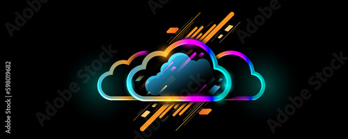 Sci-fi computer cloud technology background image