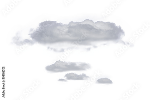 Nature white clouds isolate on white background. Cutout clouds element design for multi purpose use.