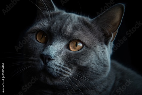 A beautiful close up cat, generative ai