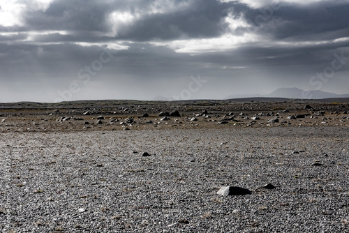 Islandzka wulkaniczna powierzchnia krajobraz księżycowy