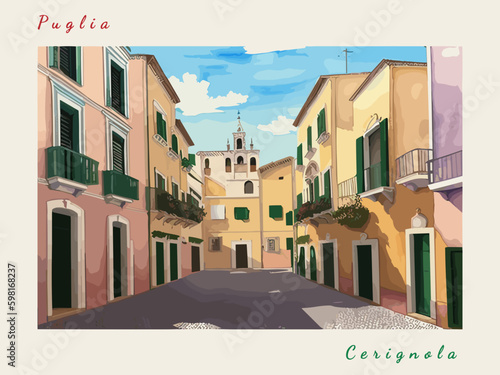Cerignola: Italian vintage postcard with the name of the Italian city and an illustration