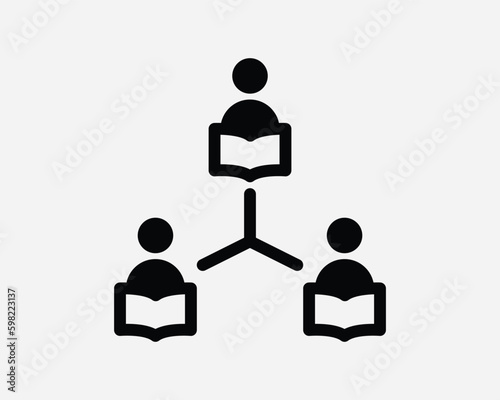 Group Learning Icon. Student Network Support Alumni Connection Community School System Sign Symbol Artwork Graphic Illustration Clipart Vector Cricut