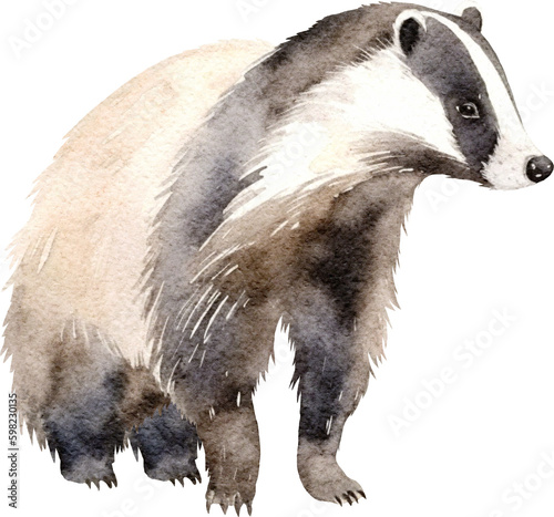 Badger illustrations created with Generative AI technology