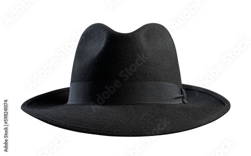 Black Vintage hat isolated on white background