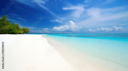 Beautiful Holiday summer sand beach tropical beach and sea Background