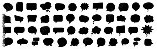 Black speech bubble collection. Set of speech bubble. Speech bubble comic