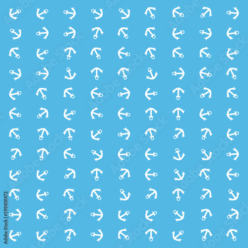 blue background pattern with white anchors 