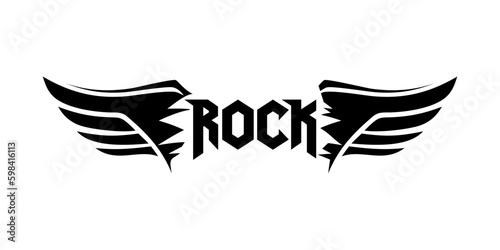 Rock N Roll Music Winged Vector Graphic Symbol