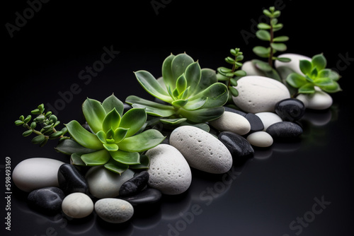 A group of white stones, arranged in a pattern on a black background