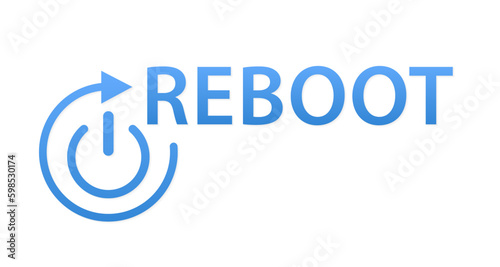 Reboot or restart logo icon and symbol. Restarting technology. Vector illustration