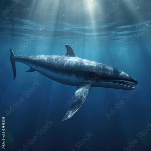 Blue Whale in natural habitat (generative AI)