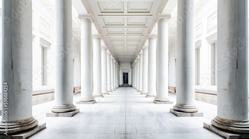AI Generative. "Architectural Perfection: Revel in the Symmetrical Beauty of this Colonnade Masterpiece "