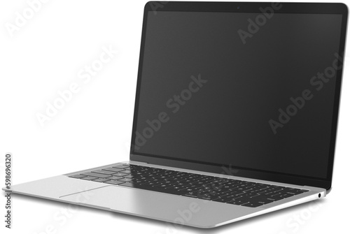 laptop isolated on transparent background with shadow