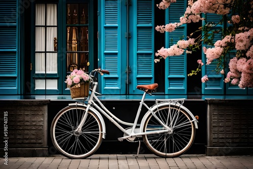 christmas bicycle with flowers 