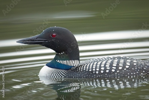 Close up of a loon in water..