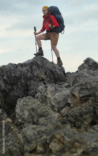 caucasian hiker portrait