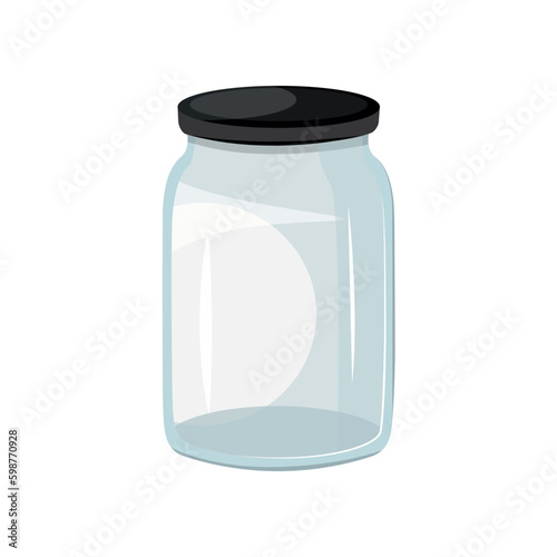 Glass jar for pickled products on a transparent background.
