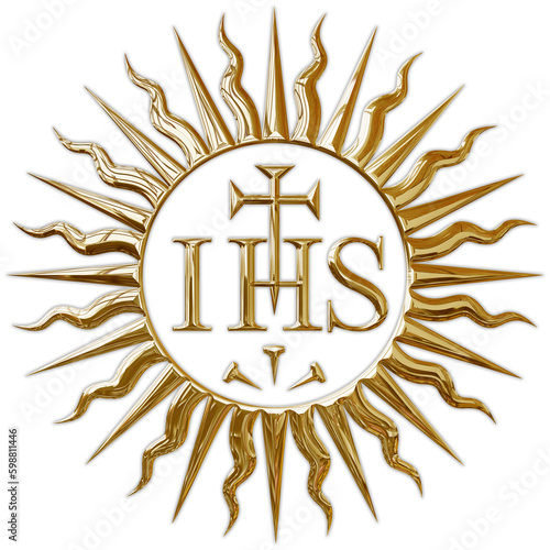 Jesuits gold symbol on the white background, illustration