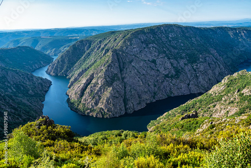 View of Canyon del Sil from Miradoiro da Columna in Parada de Sil in Galicia, Spain, Europe