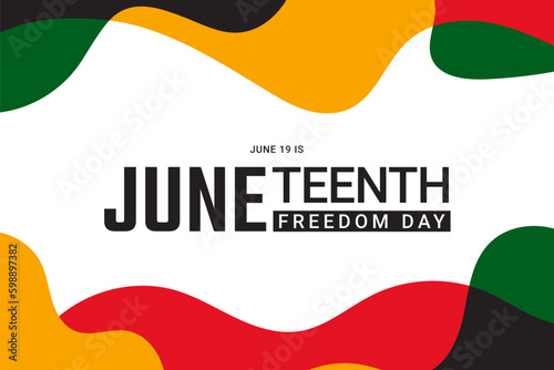 Juneteenth Freedom Day Background design. Poster or banner with Juneteenth and copy space. 19 June. Vector Illustration