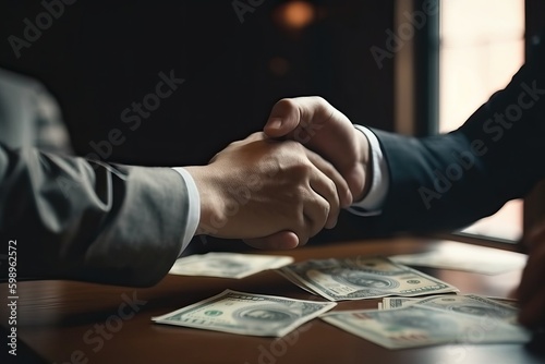 Shady deal with handshake and cash, generative ai