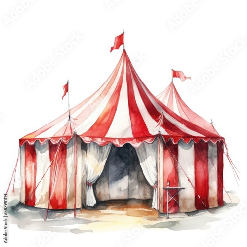 Watercolor circus tent.