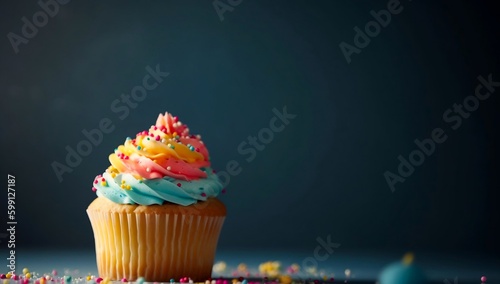 Celebration birthday cupcake generative ai variation 3