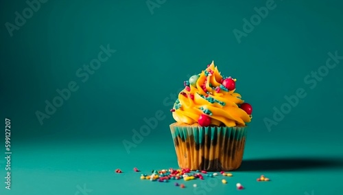 Celebration birthday cupcake generative ai variation 5