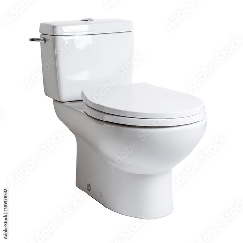 white flush toilet isolated on white