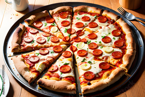 Illustration of delicious pizza