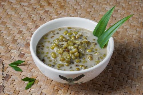 Delicious sweet porridge Mung Seans or Malaysian people called Bubur Kacang Hijau is a Malaysian and Indonesian traditional dessert 