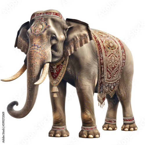 indian elephant female isolated on white