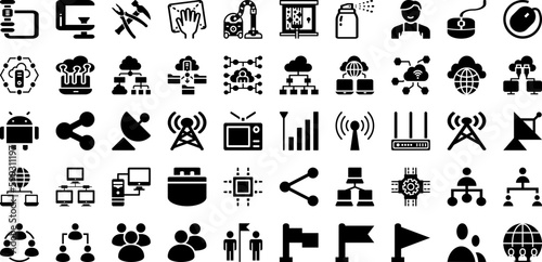 Work Icon Set Isolated Silhouette Solid Icons With Teamwork, People, Work, Business, Vector, Icon, Line Infographic Simple Vector Illustration