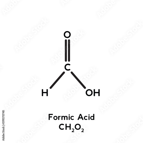 Formic Acid molecular structure isolated on white background