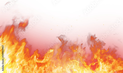 Fire flame on transparent background