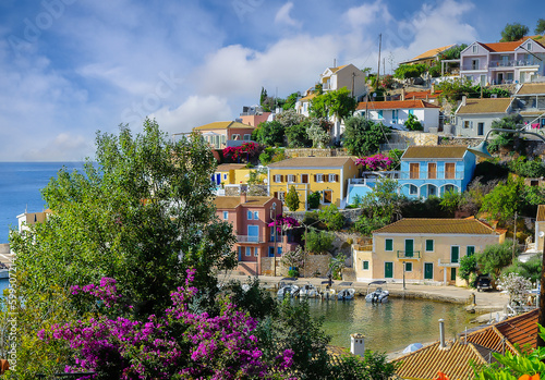 Landscape with Assos village on Kefalonia, Ionian island, Greece