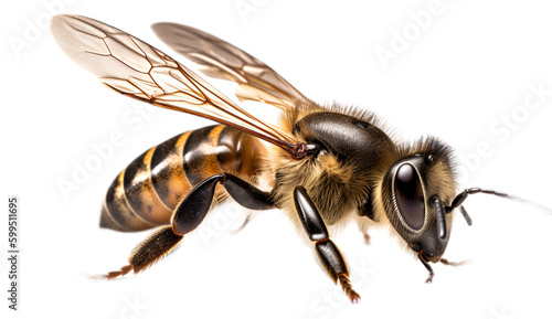 honey bee isolated on transparent background cutout