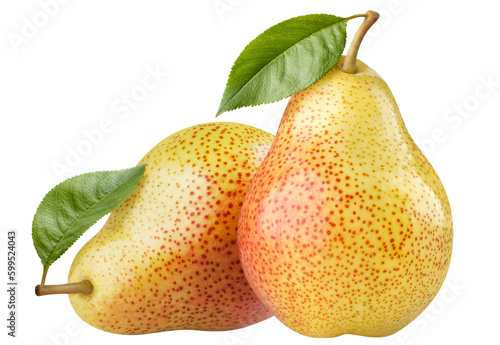 Ripe tasty pears cut out